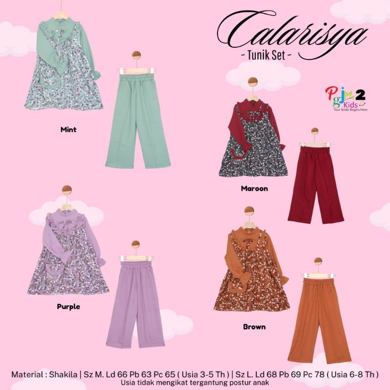 100% ORI Calarisya daily set anak by PGJ Kids 2