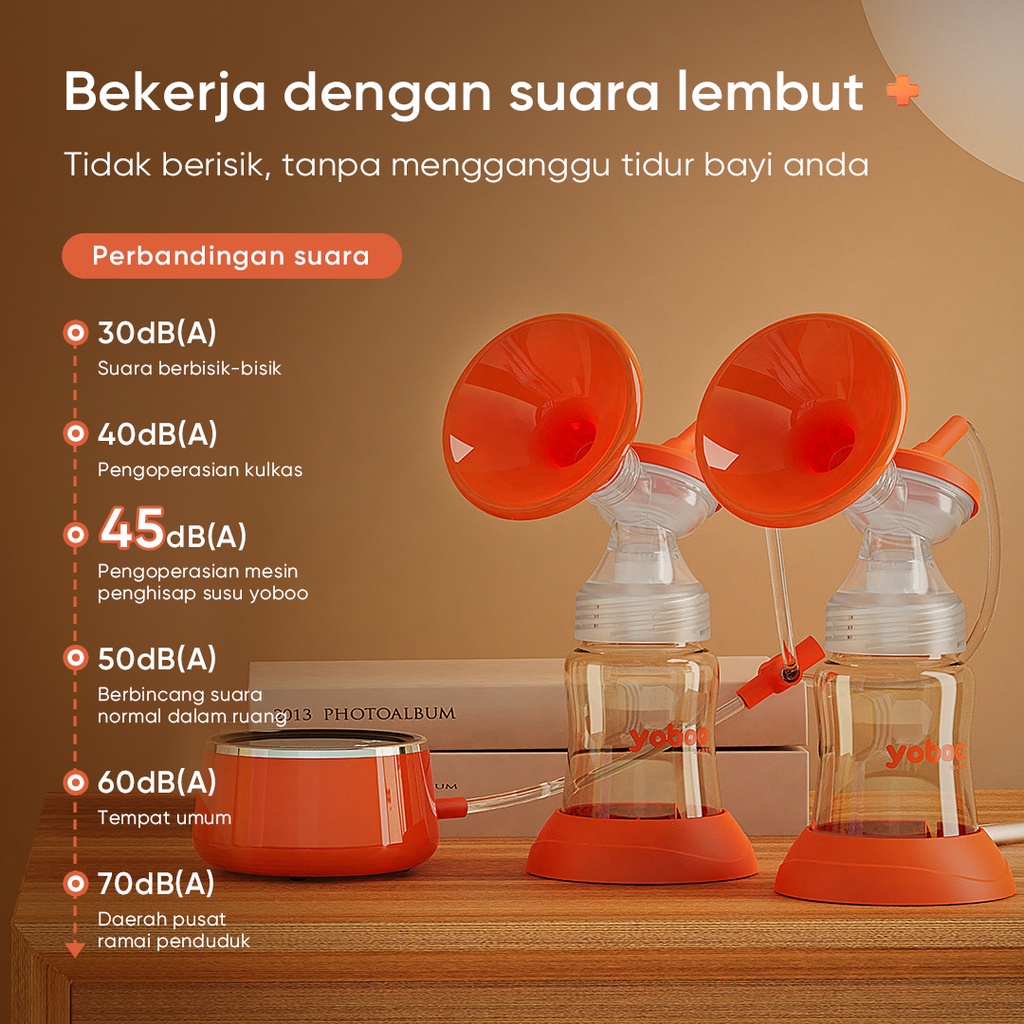 [Baby Friendly] YB-0003 Yoboo Alat Pompa Asi Elektrik Otomatis GANDA/ Double Handy Electric Breast Pump BPA Free