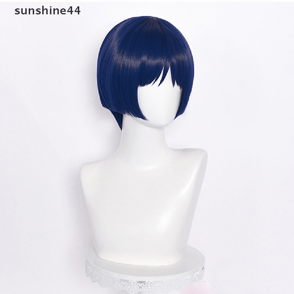 Sunshine Wig / Rambut Palsu Model Scaramouche Warna Biru Untuk Cosplay Halloween