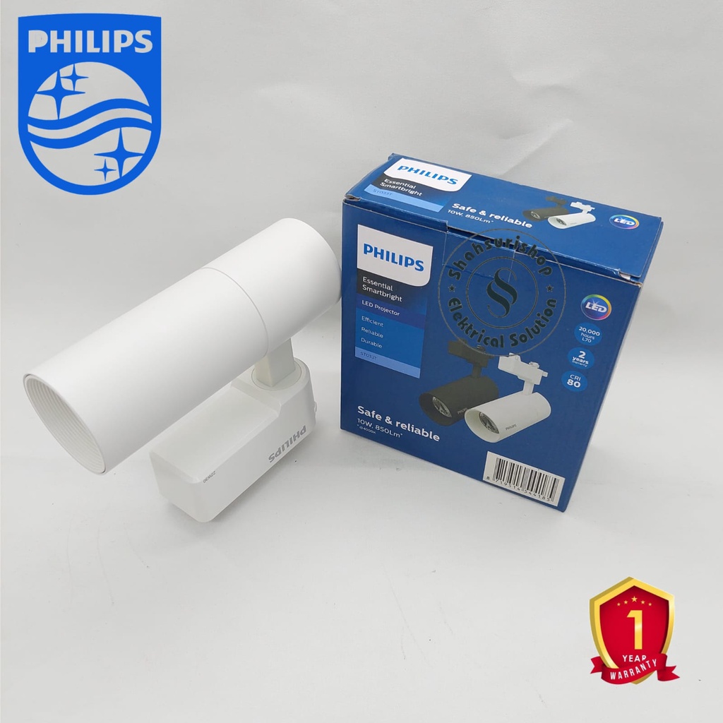 PHILIPS LED PROJECTOR RELL / LAMPU TRACK 10 WATT ST033T PUTIH HITAM