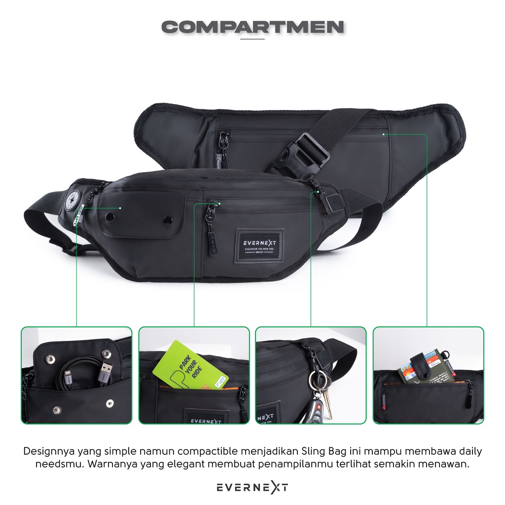 Tas Weistbag Waistbag Waisbag Slempang Selempang Sling Bag Slingbag Outdoor Outdor Pria Cowok Cowo Waterproof Anti Air Distro