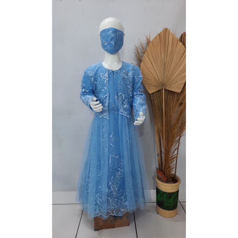 (NEW) R1TIARA - BAJU GAMIS FULL BROKAT BRUKAT DRESS ANAK ANAK PEREMPUAN WANITA MUSLIM UMUR 3 4 5 6 7