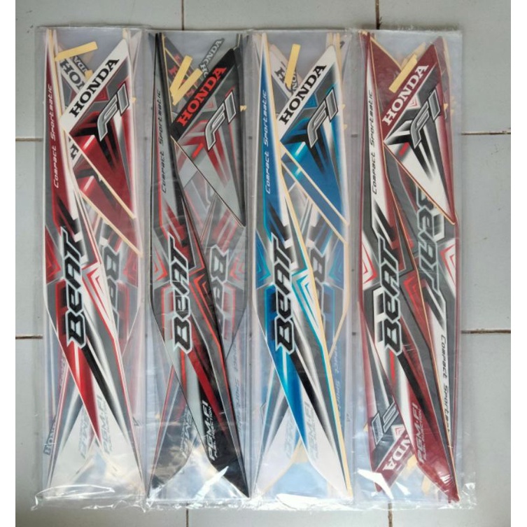 stiker striping honda beat 2015 putih merah,hitam,putih biru,merah