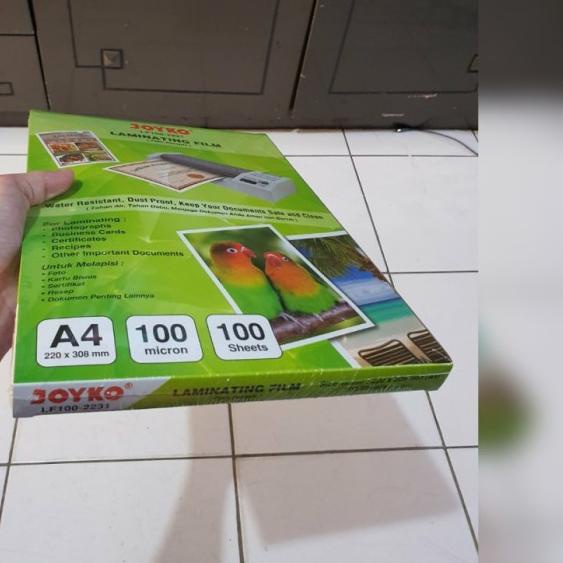 

plastik plastic laminating joyko a4 100 micron laminasi panas