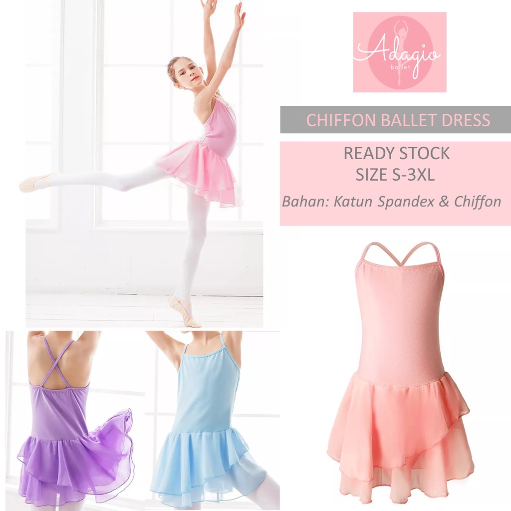 CHIFFON BALLET DRESS - BAJU BALET ANAK TERUSAN SIFON