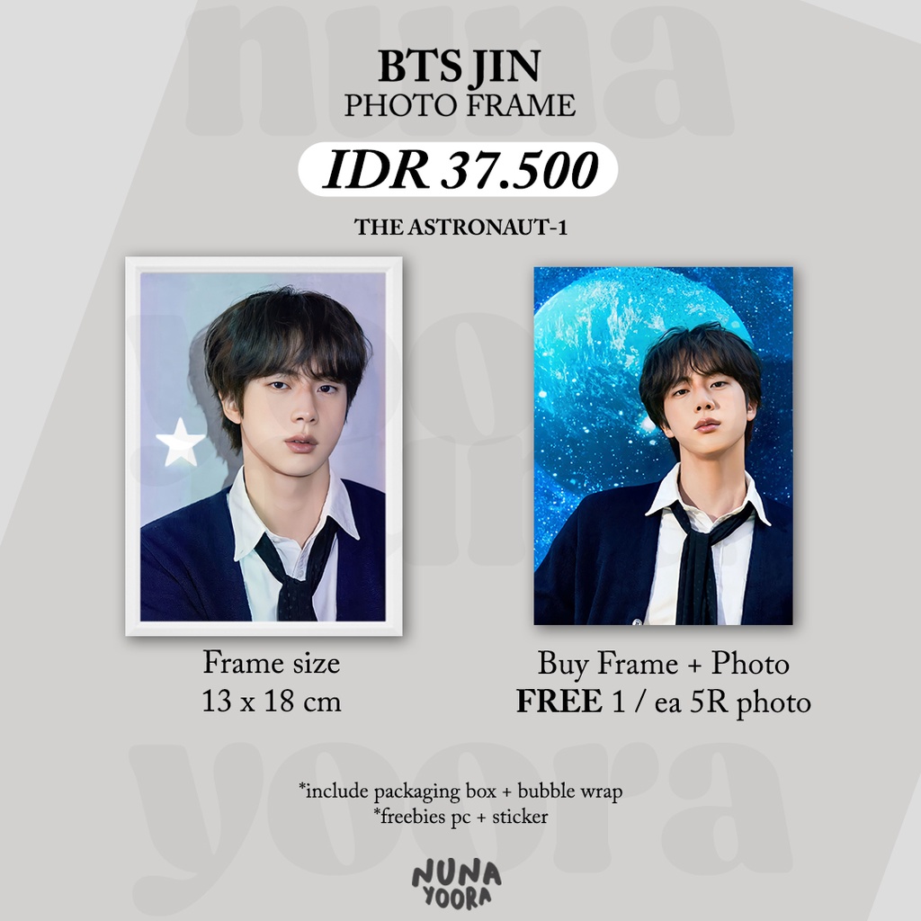 BTS JIN PHOTO FRAME WHITE AESTHETIC frame foto jin BTS aestetik