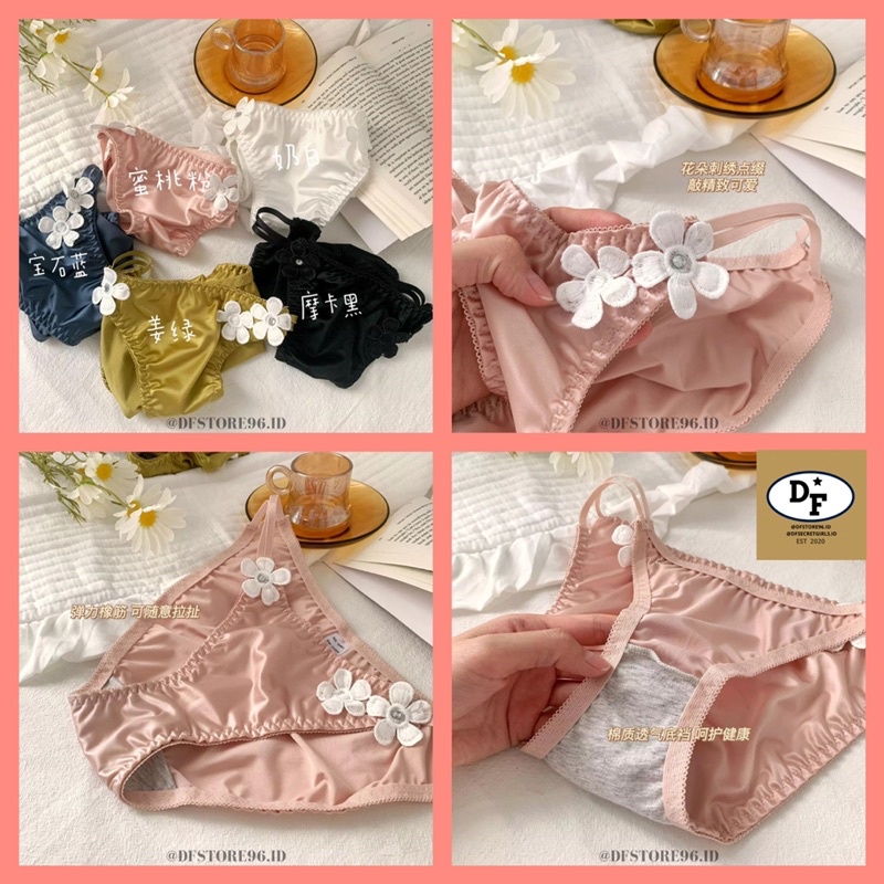 DFSTORE96.ID- CELANA DALAM WANITA STRETCHING SEXY FLOWER MESH CD SATIN ELEGAN PREMIUM IMPORT