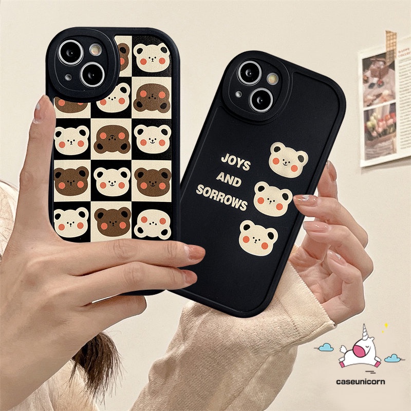 Soft Case TPU Motif Kartun Beruang Untuk iPhone 6 6s 7 8 14 Plus 11 12 14 13 Pro MAX XR X XS MAX SE 2020