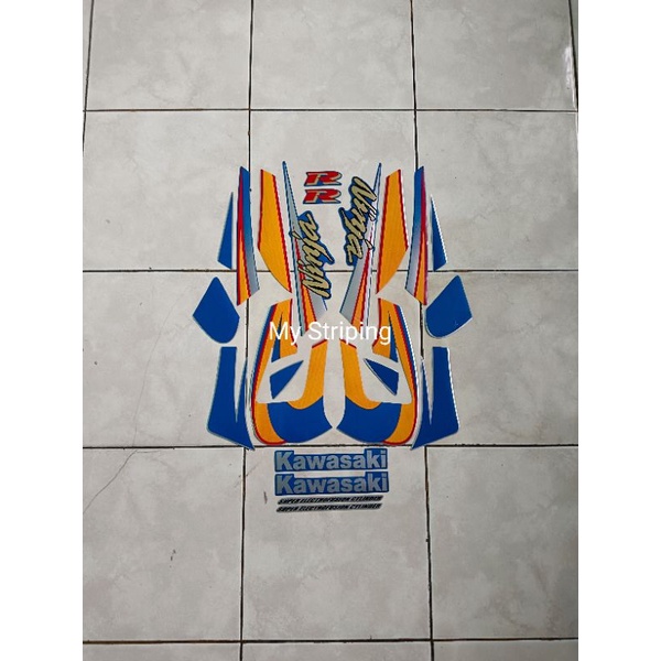 stiker ninja r 2005 biru