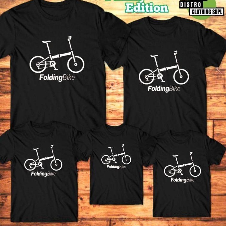 BIG SALE Kaos couple keluarga motif sepeda folding bike / kaos kapel family ayah ibu anak / baju kap