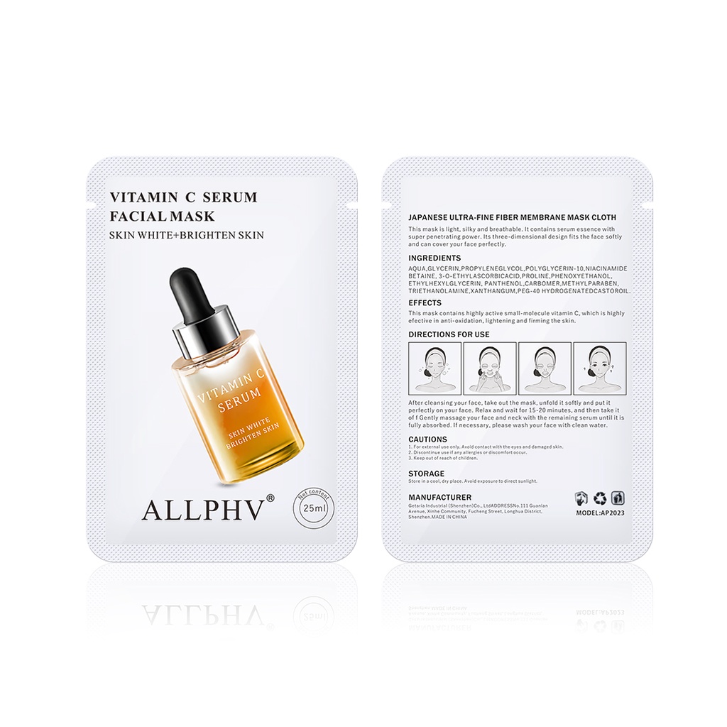 【asli】Allphv Sheet Masker Wajah Retinol/Hyaluronic Acid/Vitamin C/Rose Wajah Serum  Essence Mask Whitening Moisturizing SKIN CARE MASK MASKER SHEET Collagen Soothing Pemutih Pelembab Acne Removal Anti Aging Kerut  Masker Wajah 1pcs