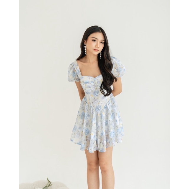 [ Keyclothingline ] Viola Dress / Dress Floral Wanita