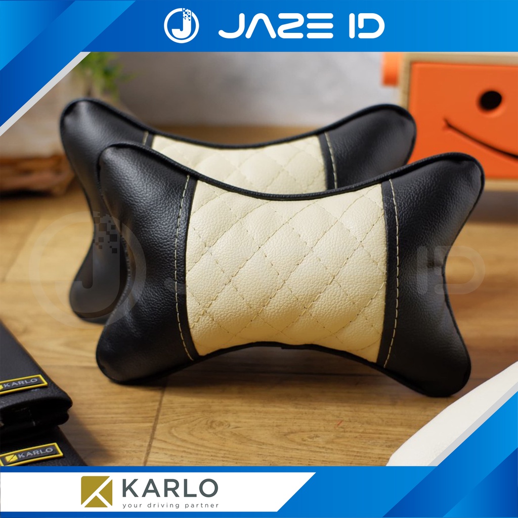 Karlo Bantal Premium Leher Kepala Mobil Basic Black Hitam