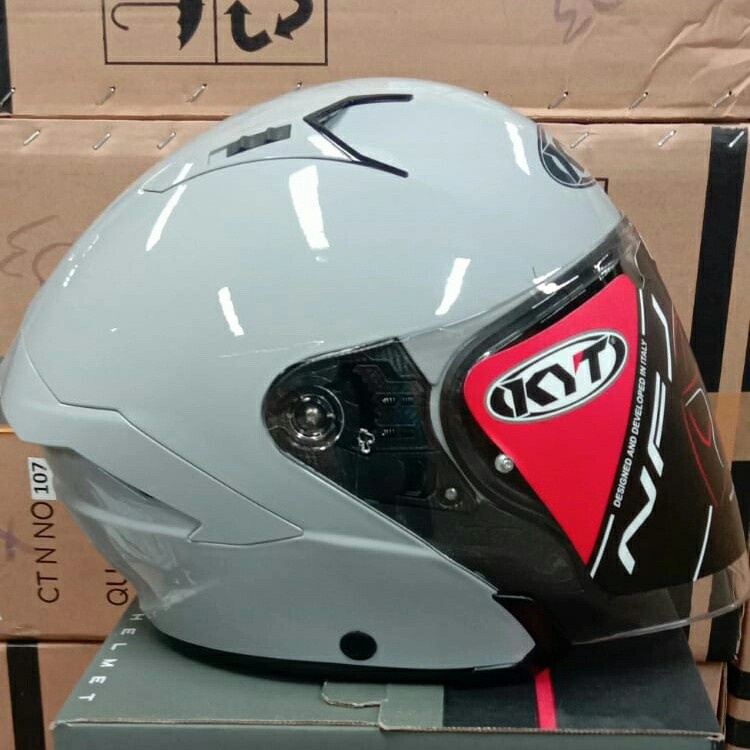 HELM KYT NFJ PLAIN ASPHALT GREY GLOSS HELM HALF FACE | HELM KYT ASLI ORIGINAL | HELM KYT TERBARU 202