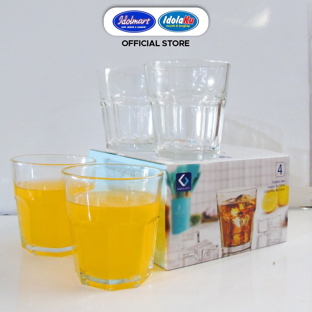 IDOLAKU Kimglass Glass Cup Cartagena 335 ml x 4 pcs Gelas Kaca Cartagena TS-1276