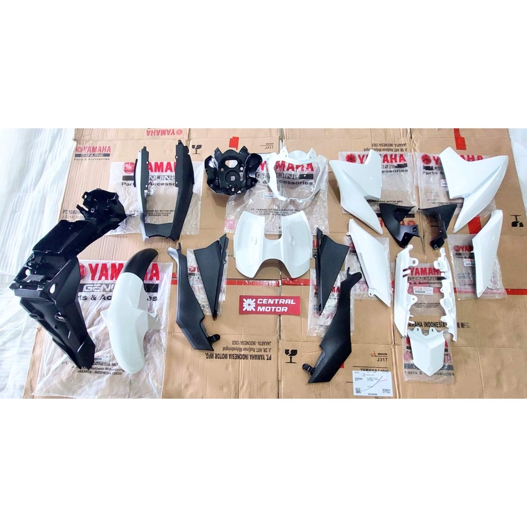 BODY BODI HALUS KASAR SET PUTIH METALIK METALIC GLOSSY GLOSY MENGKILAP VIXION V-IXION NEW ORIGINAL A