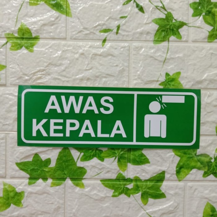 

Sticker Awas Kepala Uk 10X30Cm