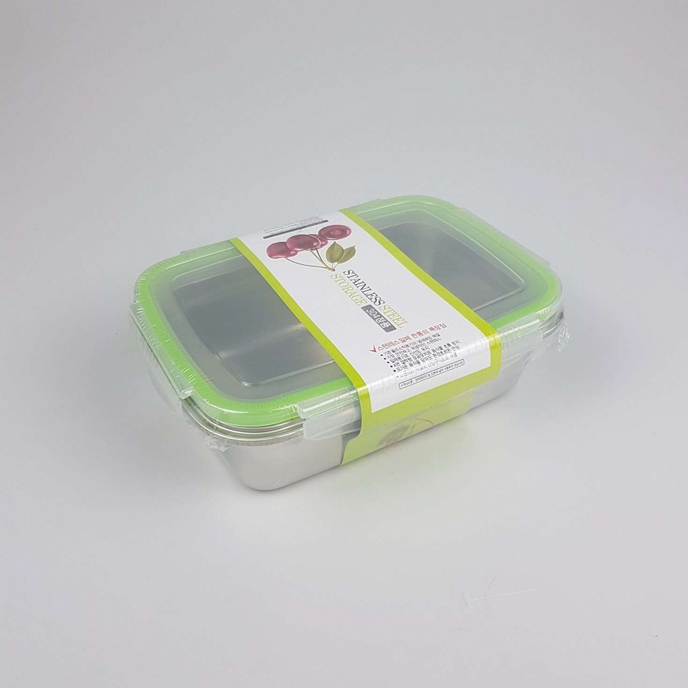 Kotak Makan Bento Lunch Box Stainless Steel 850ml - KT046 - 7RHZHCGR Green
