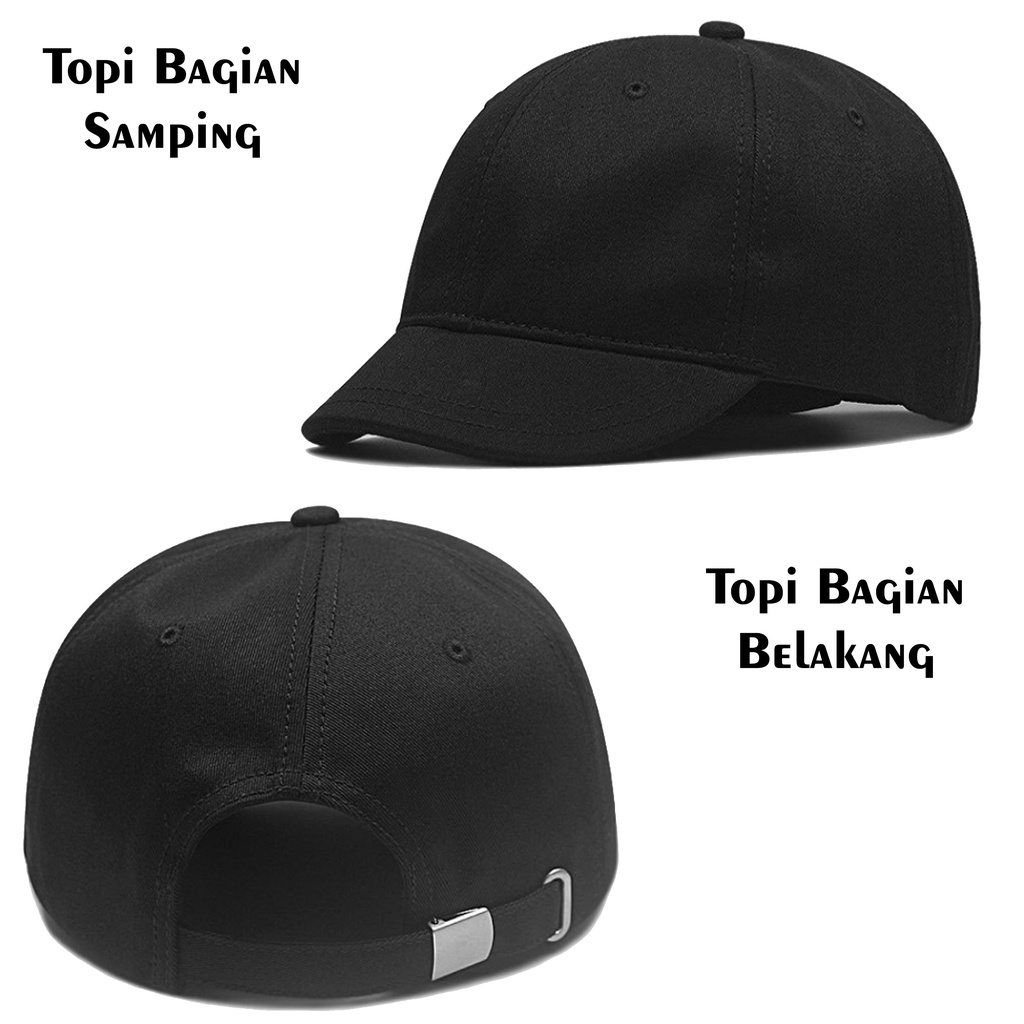 Topi Lidah Pendek Korea polos . Topi baseball distro pad pendek korea lidah pendek dewasa pria dan wanita Classic Style Japan