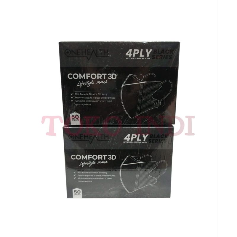 Masker Medis Duckbill 4 Ply Warna Hitam/Masker Duckbill Hitam/Masker