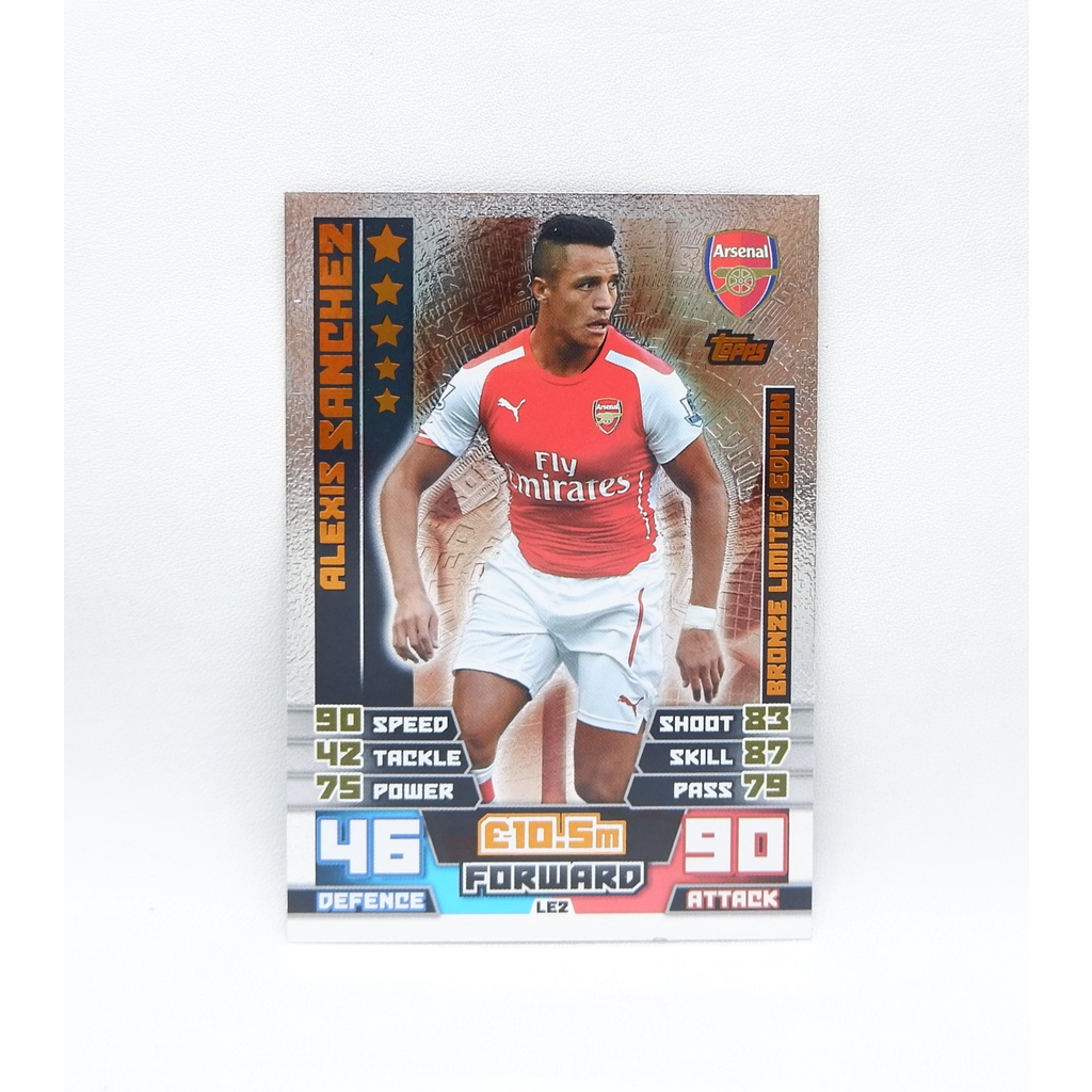 Kartu Bola 2014/2015 Arsenal Alexis Sanchez Bronze Limited Edition