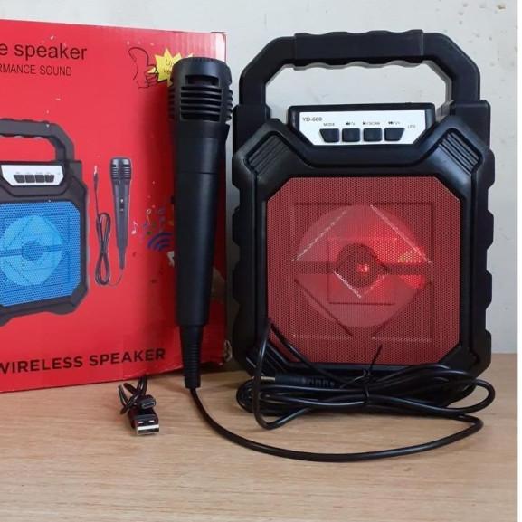 Speaker Bluetooth Mic 668 Portable - Speaker Wireless Super Bass