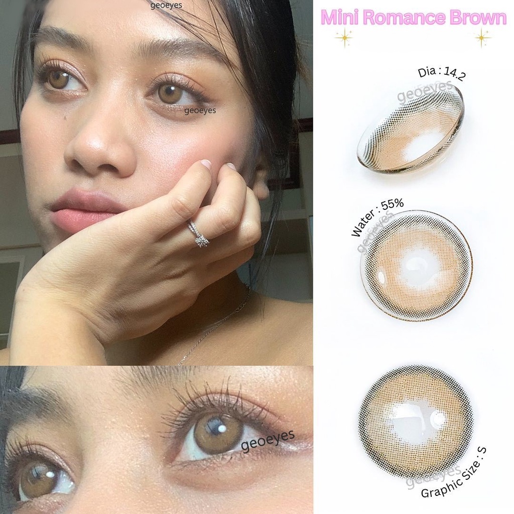 Softlens Kitty Kawaii Mini Romance - Gray dan Brown bisa Minus