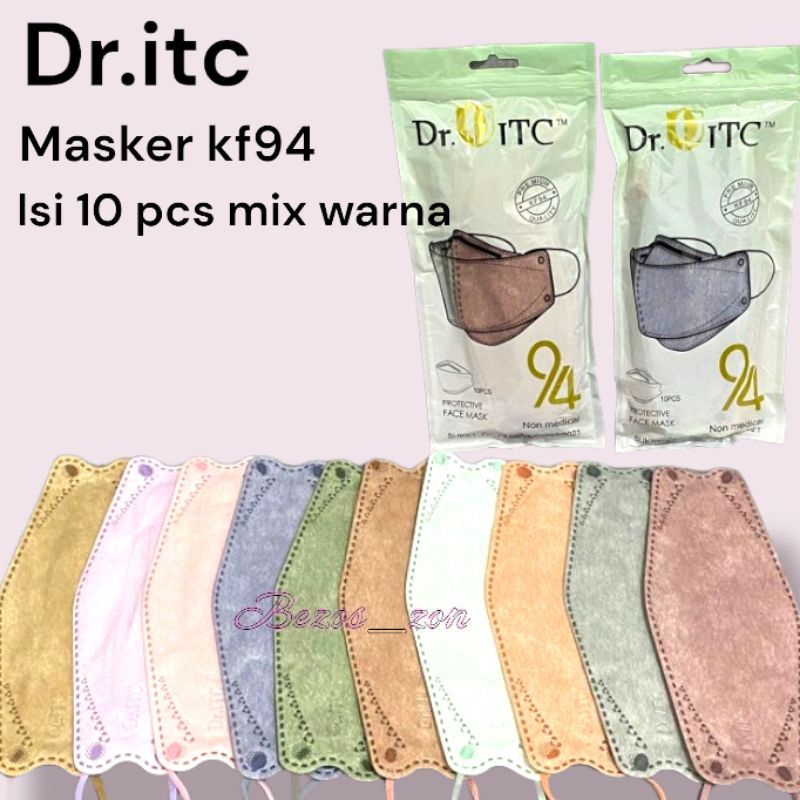 HELLO_masker DR ITC mix warna rainbow isi 10pcs