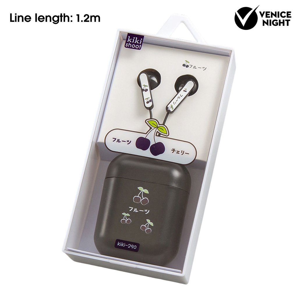 (VNEP) (Berkabel) In-ear Earphone Kartun Kotak Nyaman Dipakai Universal High Fidelity Sound Earbud untuk Ponsel