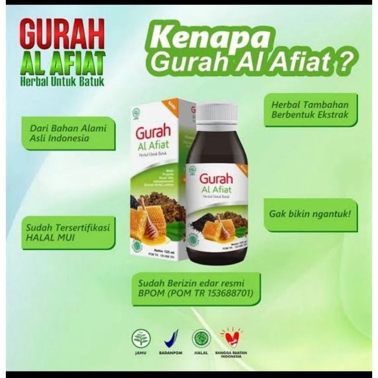 Madu Gurah Al Afiat 125 gram Madu Batuk Radang Tenggorokan Original