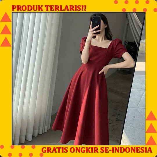 Dress Remaja Wanita Terbaru Korean Style / Fashion Dress Chikita Dress Natal Wanita Terbaru Hijau Bo