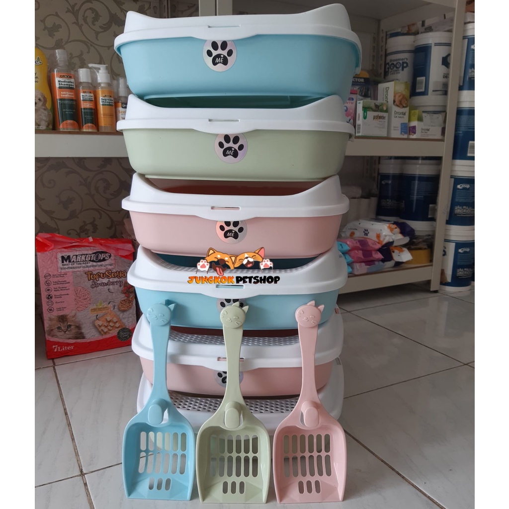 Jual Bak Pasir Kucing Free Scoop Cat Litter Box Kucing Wadah