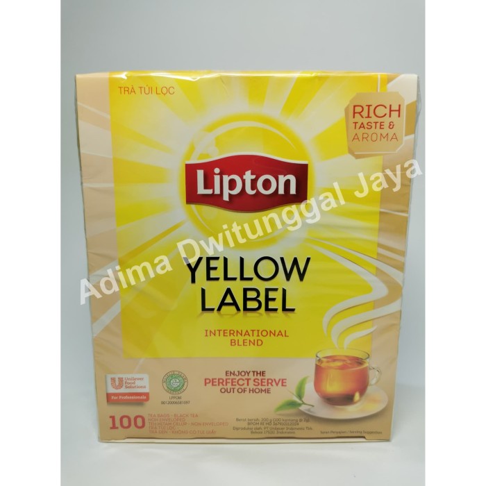 

Discount Lipton Yellow Label 100 Tea Bag Non Envelope/ Teh Lipton/ Teh Hitam /TEH DIET/TEH