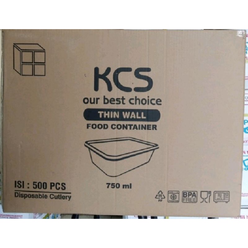 Thinwall dus ukuran 750 ml Merk KCS Isi 500 set