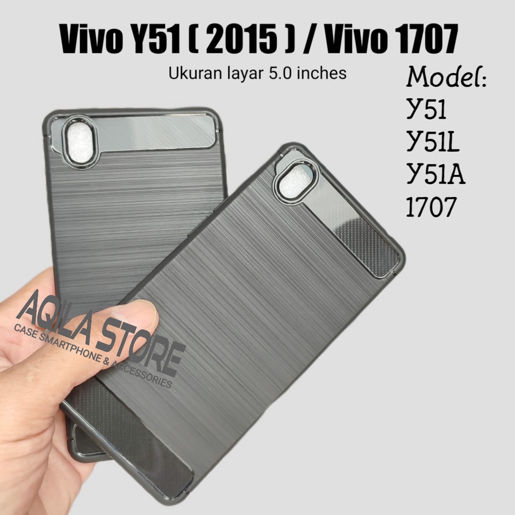 Case Rugged  Vivo Y51 (2015) / Y51L / Y51A / Vivo 1707 ( Y51 Lama) Softcase Carbon Rugged