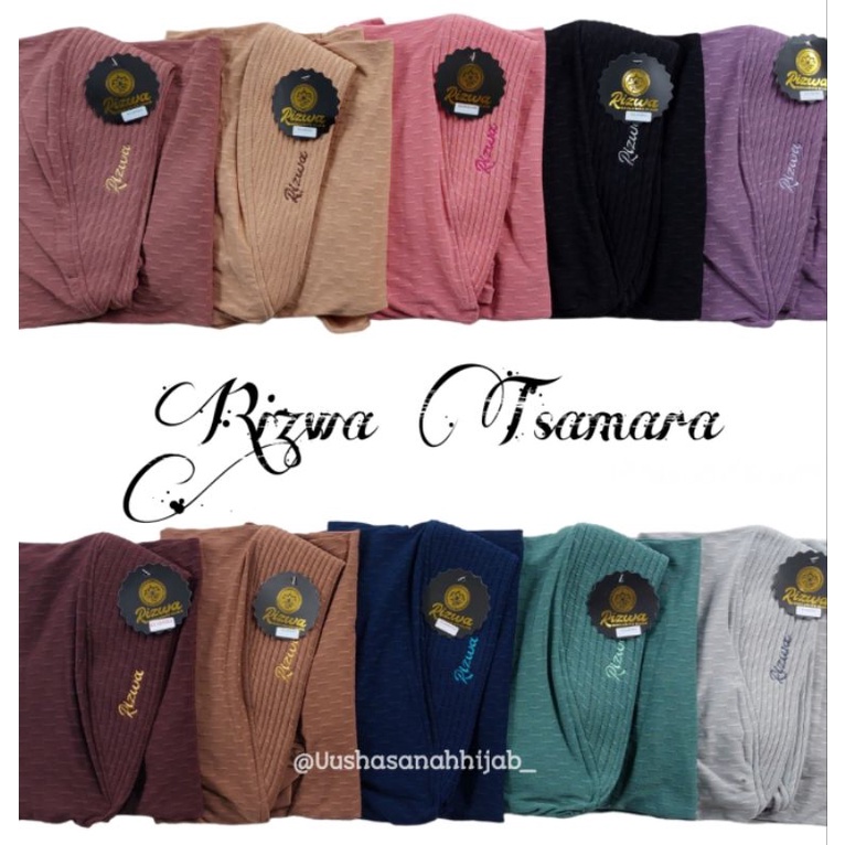 (Rizwa Hijab) TSAMARA LASER •jilbab instan motif strada•kerudung tripel rempel