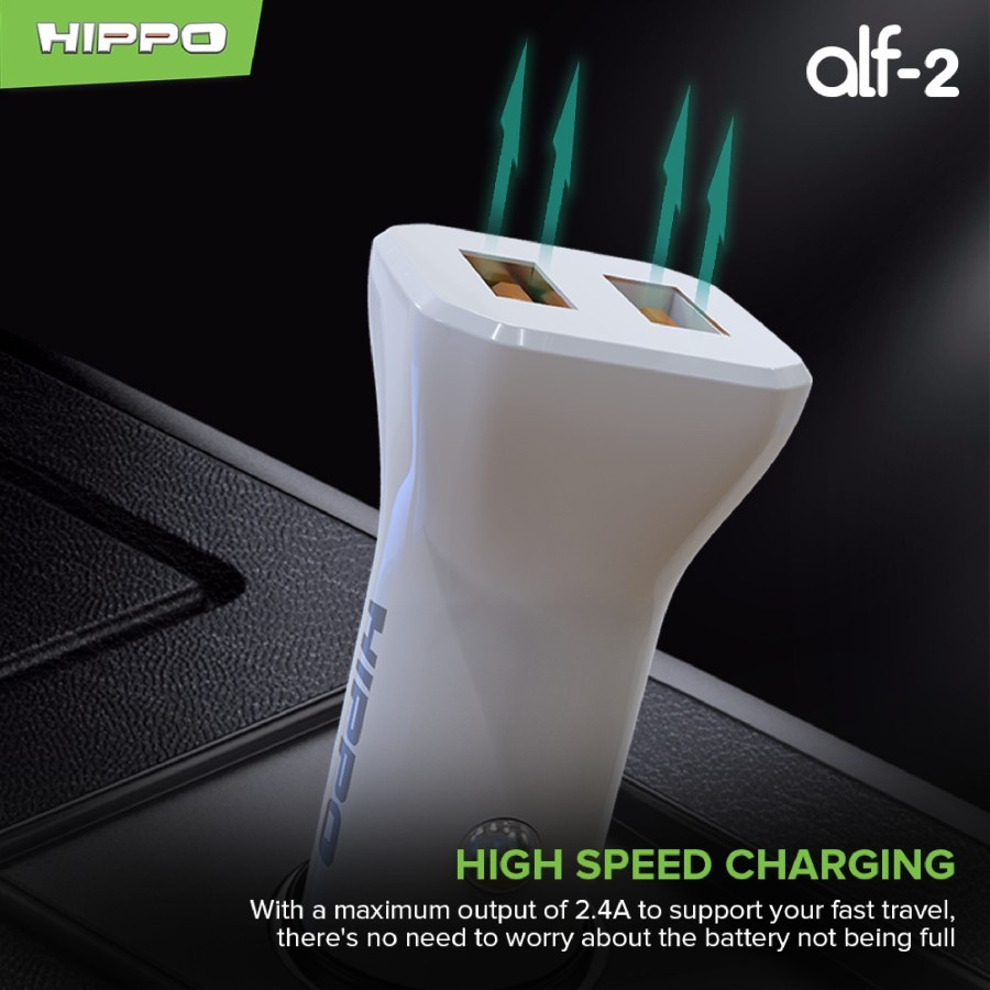Hippo Car Charger Mobil ALF 2 Dual USB 2.4A Simple Pack
