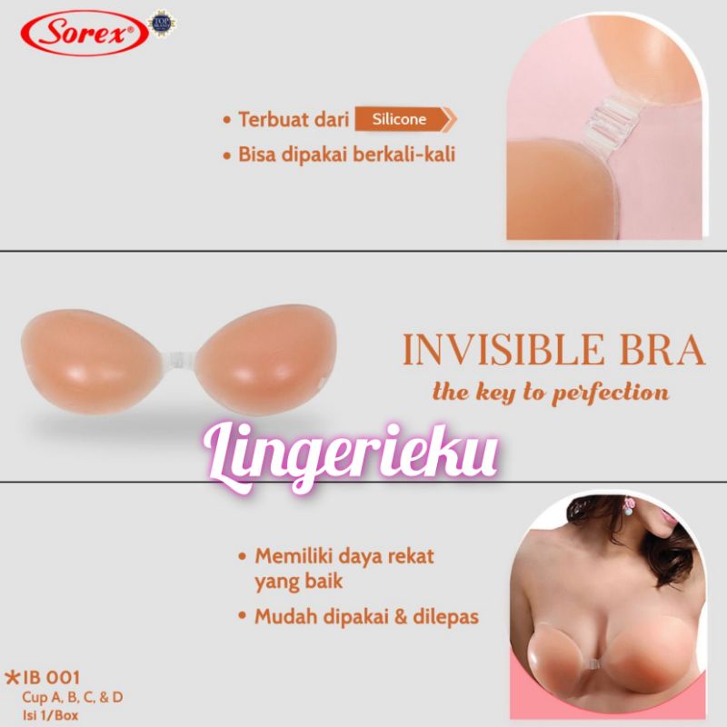 Sorex IB 001 Invisible Bra Tanpa Tali BH Tempel Silicon Dijamin Murah