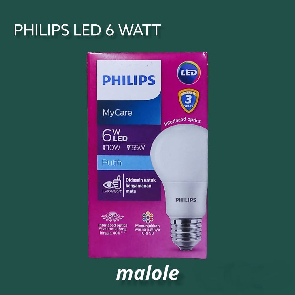 Lampu Led Philips My care 6 Watt / Bohlam Led 6 Watt Philips My Care / Lampu Philips Led 6 Watt
