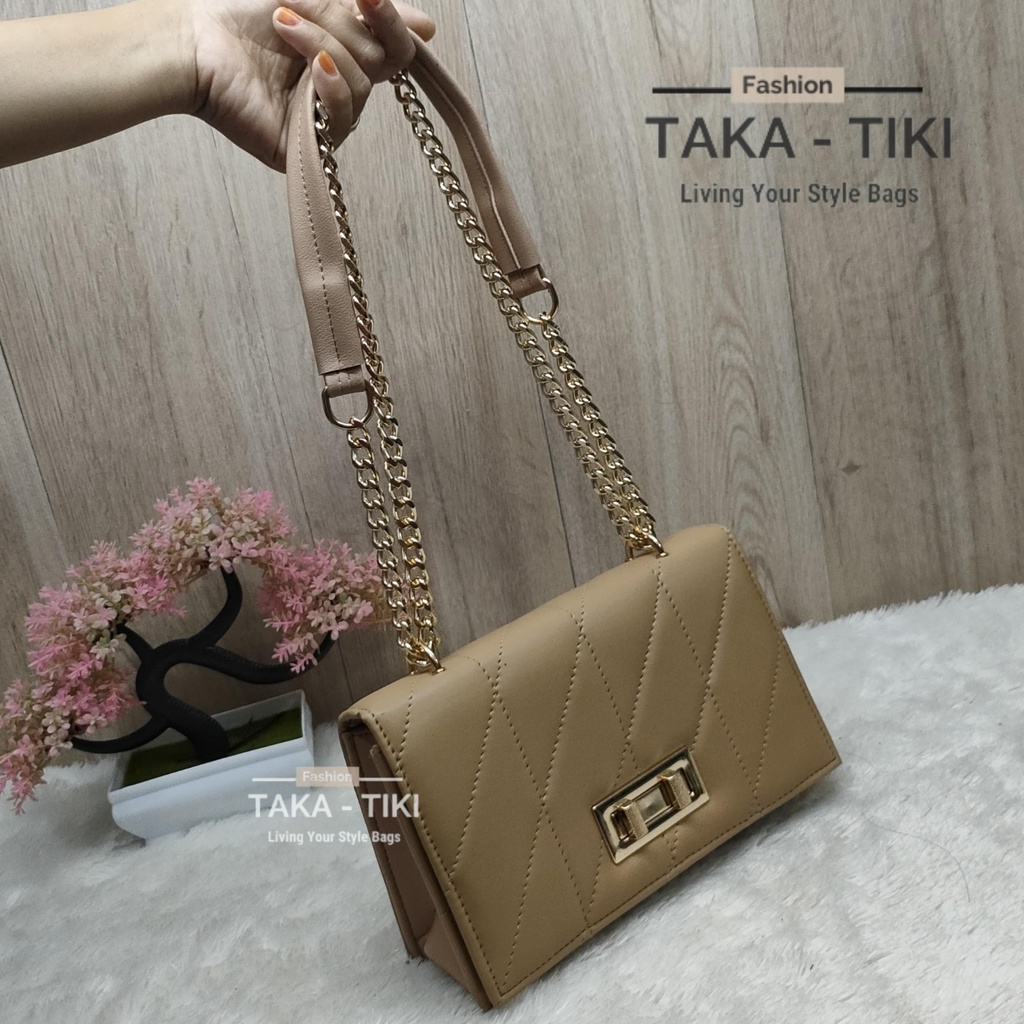 NEW TAS SELEMPANG SLINGBAG KOTAK BOY WANITA SPECIAL EDITION RANTAI TEBAL KOMBINASI