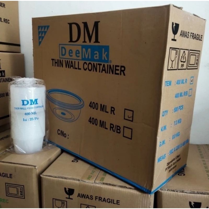 thinwall 400 ml/food container/cup salad/cup sayur (25 pcs)