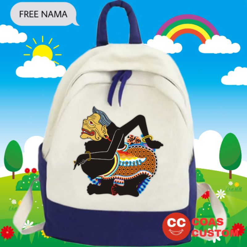 TAS WAYANG KULIT KARAKTER SEMAR TAS ANAK SEKOLAH