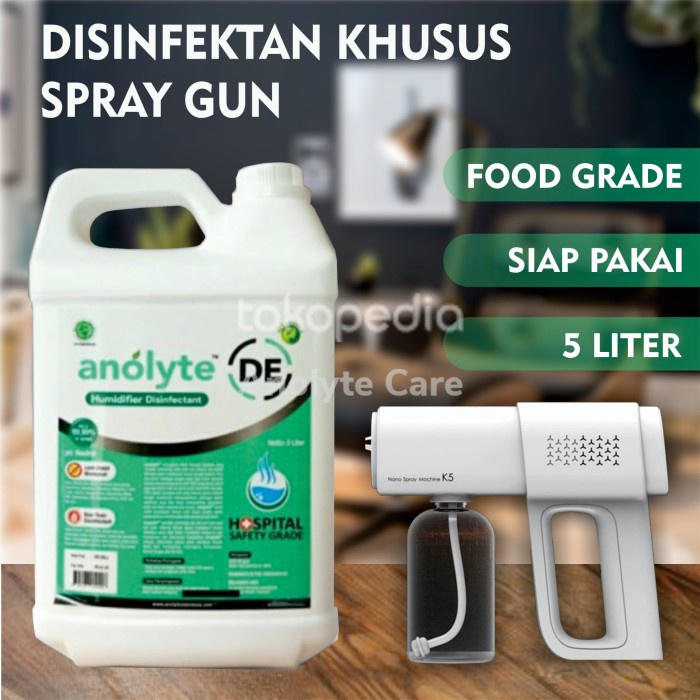 Cairan Nano Spray Gun Siap Pakai Desinfektan Food Grade 5 Liter HOCL