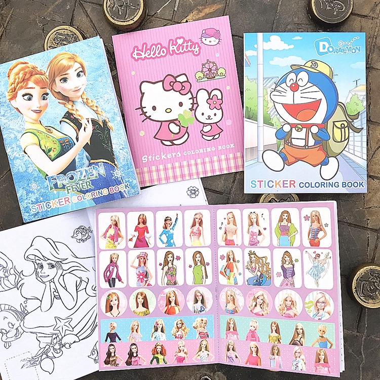 

BUKU MEWARNAI ANAK + STIKER Karakter Lucu / Buku mewarnai untuk anak