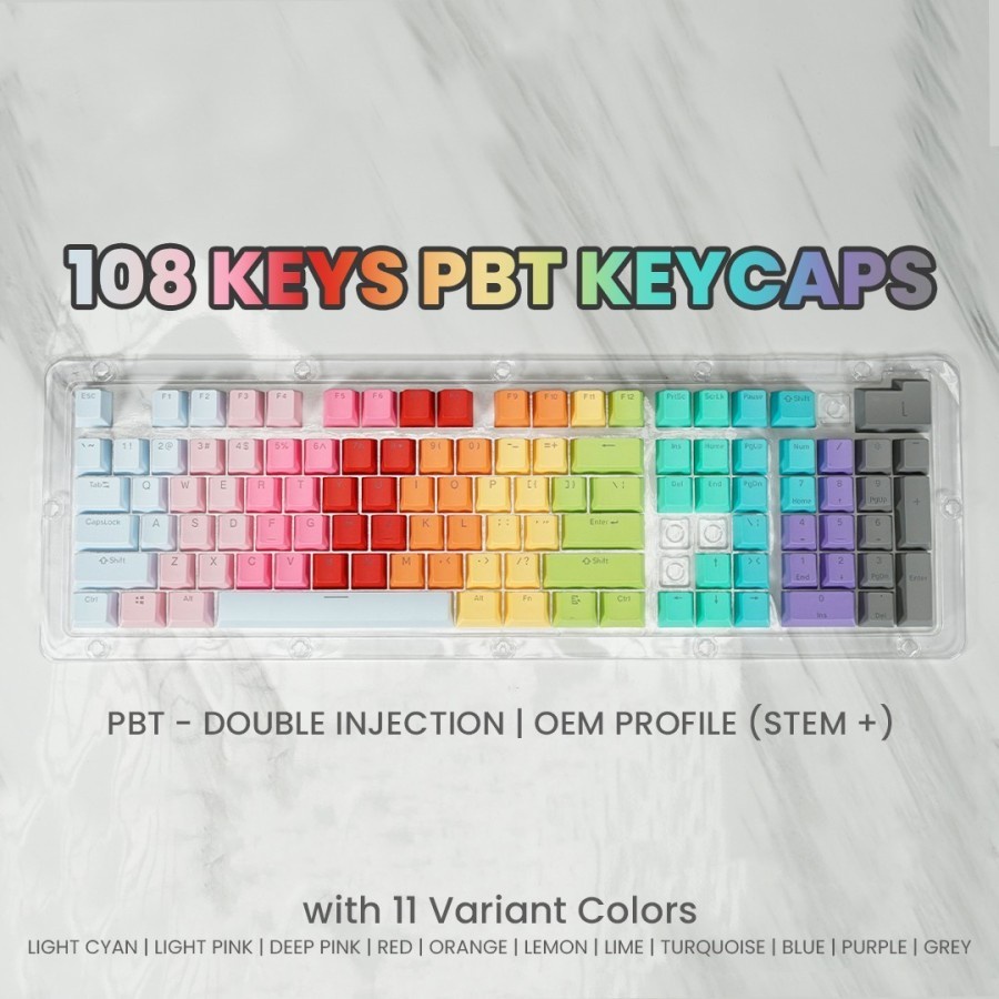 Sades PBT Double Injection Keycaps 108 Set OEM Profile