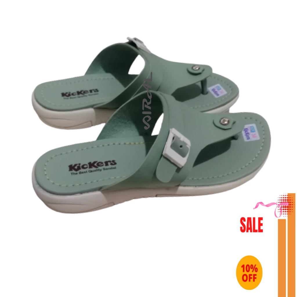 Sandal Slop Wanita Model Baru gesper Wedges