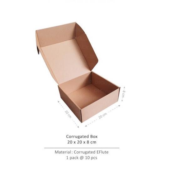 

[Digipack] Brown Corrugated Box ID: 20 x 20 x 8 | Kotak | Kardus