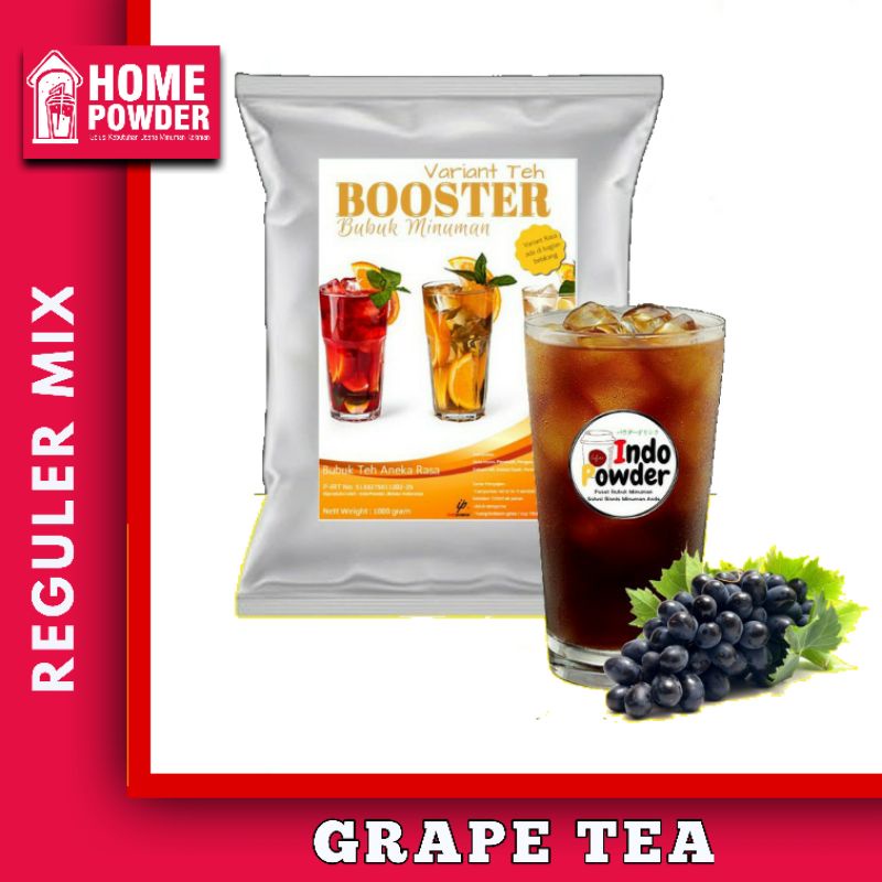 

Bubuk Minuman Grape Tea Booster 1Kg Minuman Teh Kekinian Rasa Teh Anggur