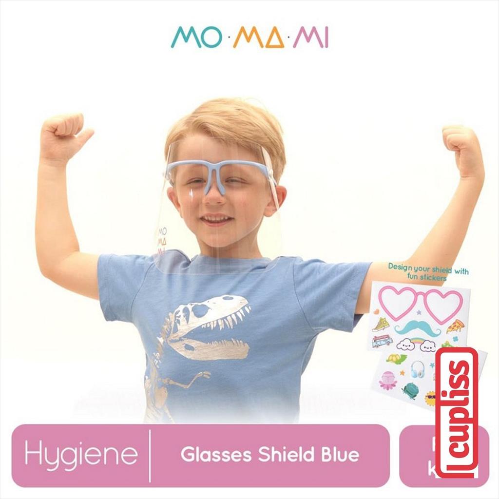 MoMaMi Comfi Face Glasses Shield Sticker FaceShield Blue