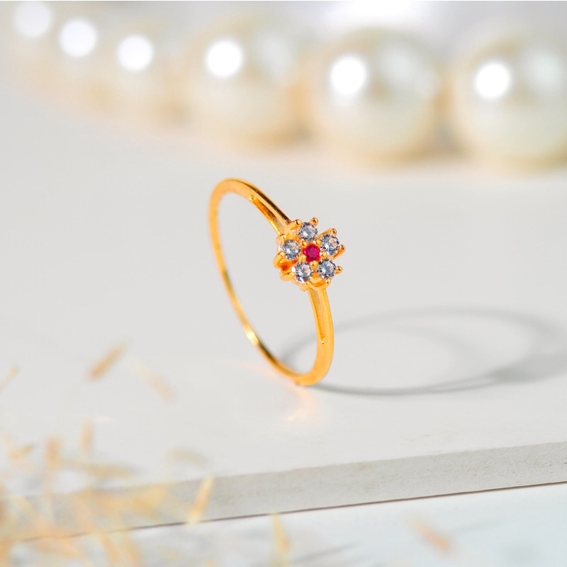 Cincin Emas Motif Bunga Cincin Emas Cherry Blossom - Toko Emas Gadjah - Toko Emas Gadjah